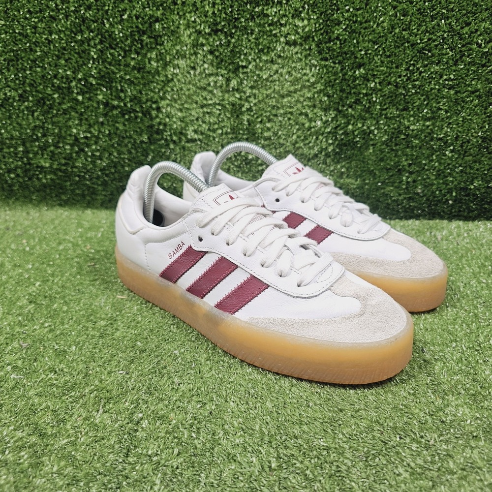 adidas Sambae Cloud White Shadow Red Athletic Sneakers Womens Size 9